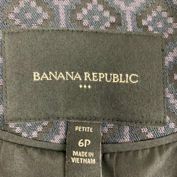 Banana Republic Diamond Textured/Jacquard Open Front Blazer Women's Petite 6P - Picture 5 of 7